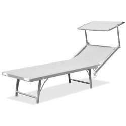 Lettino prendisole pieghevole bianco180x55x36cm IBIZA