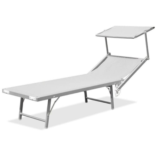 Lettino prendisole pieghevole bianco180x55x36cm IBIZA