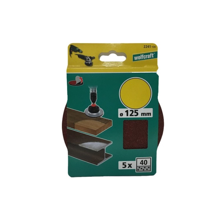 Dischi abrasivi velcrati, corindone ø 125 mm - 40