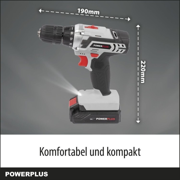 Trapano a batteria litio, 16V Powc10601