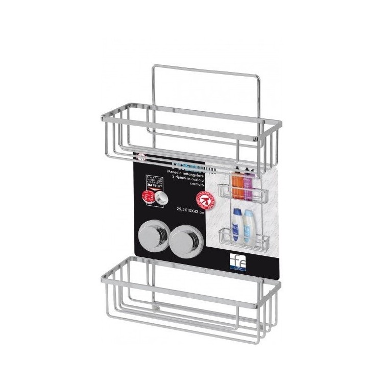 MENSOLA RETTANGOLARE 2 RIP CON 3M 25.5x10x42 CM