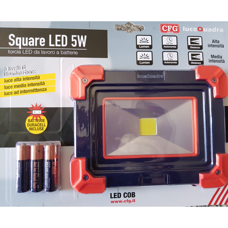 TORCIA SQUARE LED 5W 3AA
