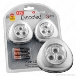 Discoled 2 Push Light con 3 LED a Batteria Accensione a Pressione