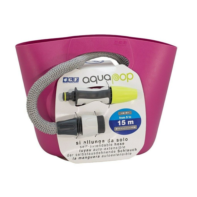 Aquapop Kit Per L'irrigazione Con Tubo Estensibile Fucsia