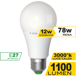 LAMPADA LED GOCCIA E27 12W 3000 K LUCE CALDA – ECOMAN 0221
