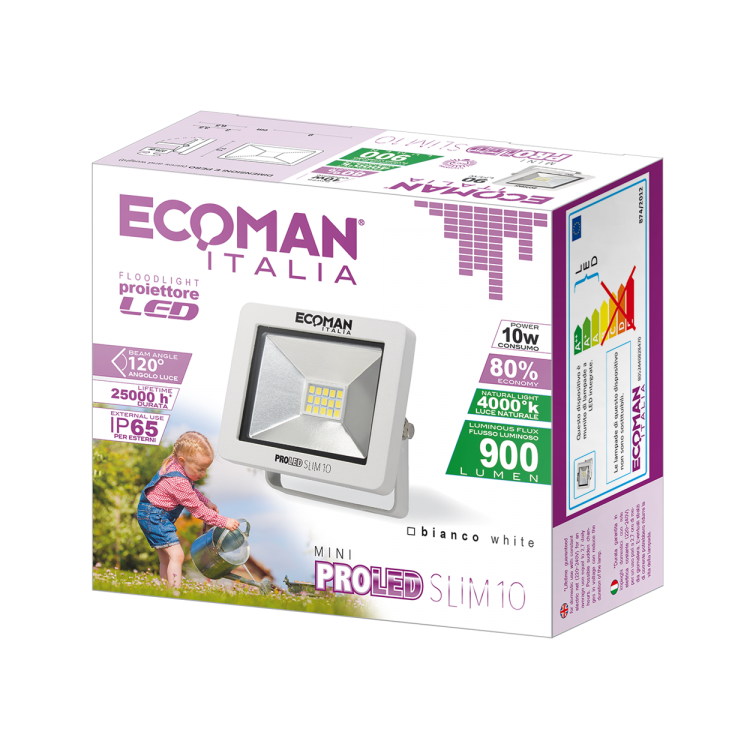 Proiettore Mini Slim 10W Luce Naturale White