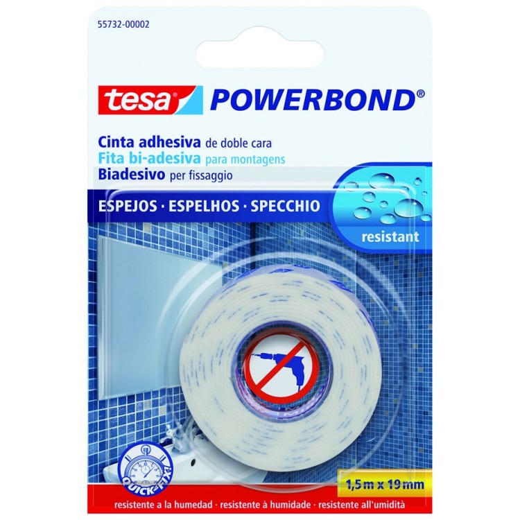 Tesa Nastro Biadesivo Specchi, 1.5Mt 19 mm