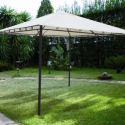 GAZEBO 3X3 mt struttura in ferro telo di copertura beige
