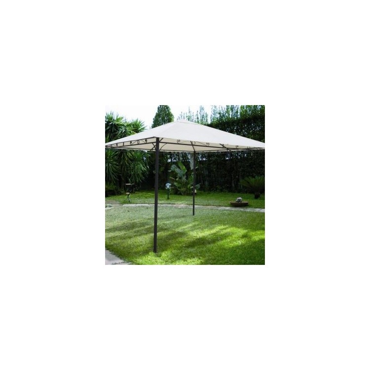 GAZEBO 3X3 mt struttura in ferro telo di copertura beige