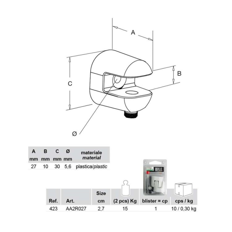 Reggipiani in Nylon 2,7 BIANCO