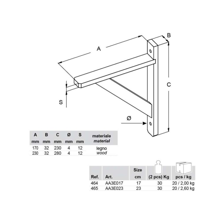 REGGIMENSOLA SQUADRA LEGNO 23 CM