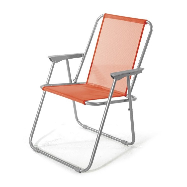 Sedia pieghevole con struttura in tubo di acciaio verniciato Ø 18 mm - Arancione