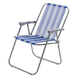 Sedia pieghevole con struttura in tubo di acciaio verniciato Ø 18 mm - Bianco Blu