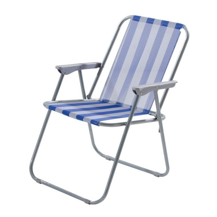 Sedia pieghevole con struttura in tubo di acciaio verniciato Ø 18 mm - Bianco Blu