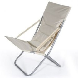 Poltrona Maiorca sdraio pieghevole tubo di acciaio Ø 24 mm - Ecrù
