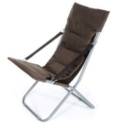 Poltrona Maiorca sdraio pieghevole tubo di acciaio Ø 24 mm - Marrone