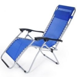 Poltrona Ibiza multiposizione pieghevole  62x142x120 cm. - Blu mare