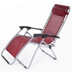 Poltrona Ibiza multiposizione pieghevole  62x142x120 cm. - Bordeaux