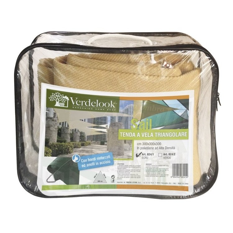 Tenda vela triangolare 3x3x3 colore ecrù