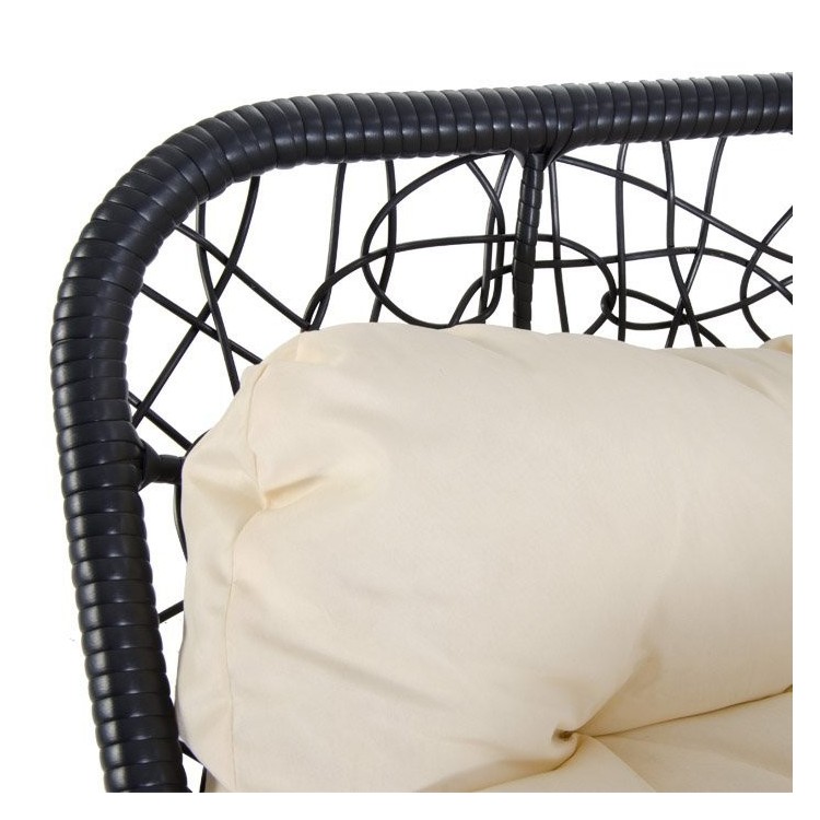 Poltrona pensile aperta in rattan sintetico intrecciato