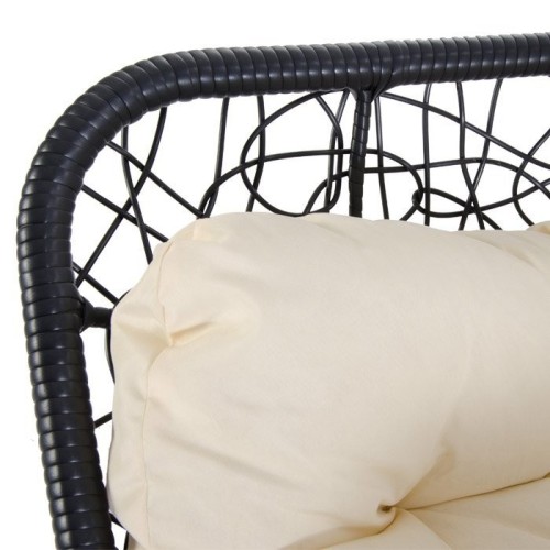 Poltrona pensile aperta in rattan sintetico intrecciato