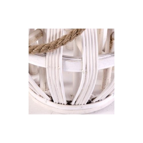 Lanterna Palmas in legno con maniglia di corda H27 cm