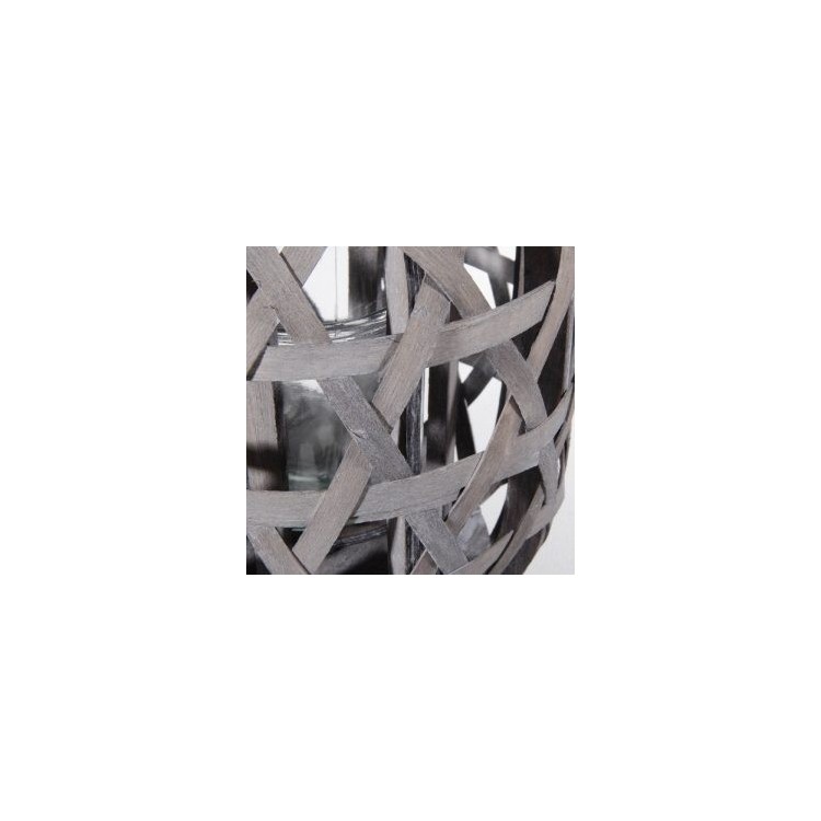 Lanterna Salvador in legno intrecciato H30 cm