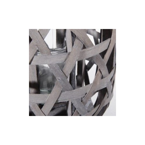 Lanterna Salvador in legno intrecciato H30 cm