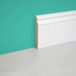 Battiscopa in MDF 18 x 120 x 2400 mm Barocco Bianco