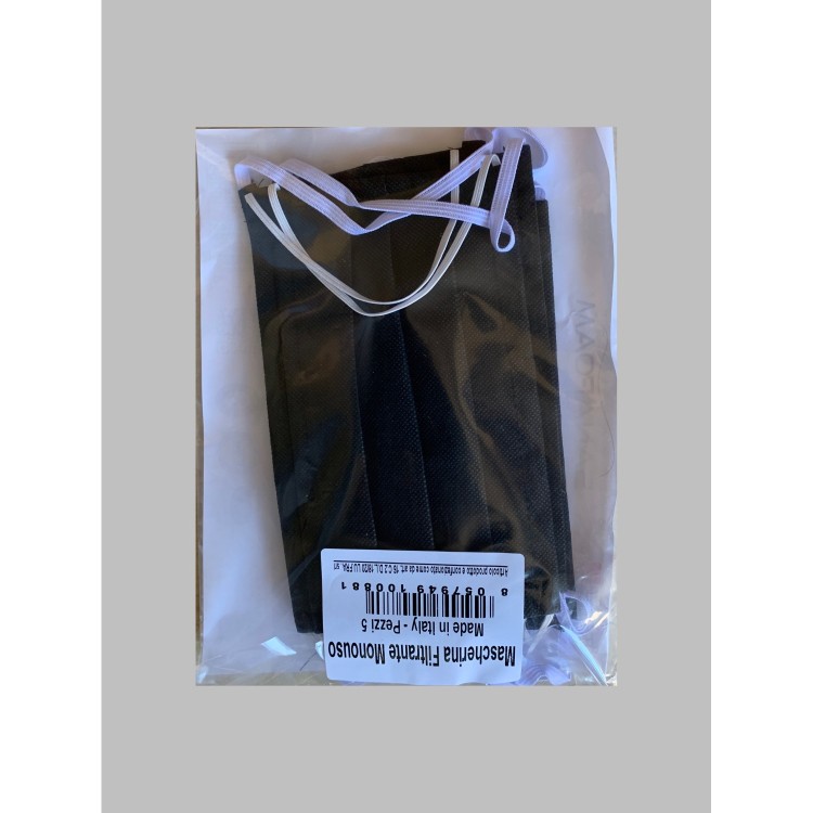 Mascherine super filtranti 5 pezzi anti polvere colore nero