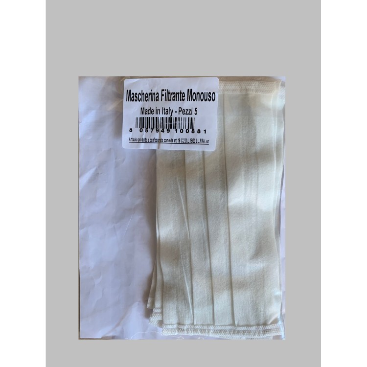 Mascherine super filtranti 5 pezzi anti polvere colore Bianca