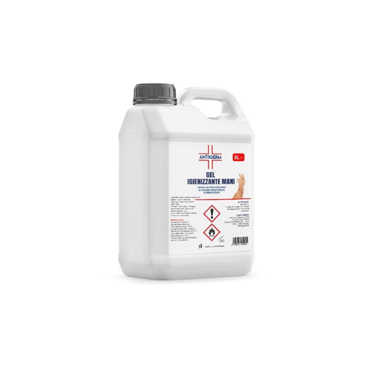 Gel igienizzante per mani Antigerm da 5 L, made in Italy