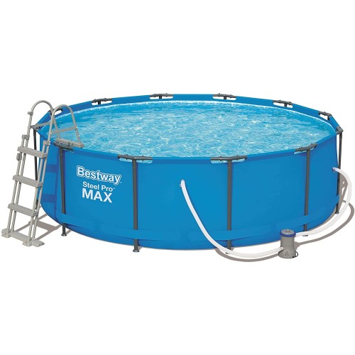 Bestway Steel Pro MAX Piscina Fuori Terra Rotonda 56418, 366x100 cm, Pompa di Filtraggio Inclusa