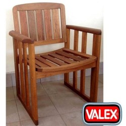 Poltrona da giardino in legno massello VALEX 48x48xh40/80 cm