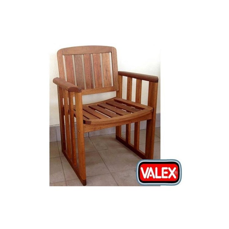 Poltrona da giardino in legno massello VALEX 48x48xh40/80 cm