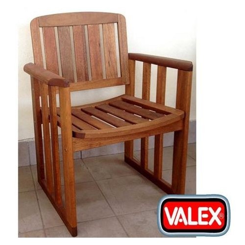Poltrona da giardino in legno massello VALEX 48x48xh40/80 cm
