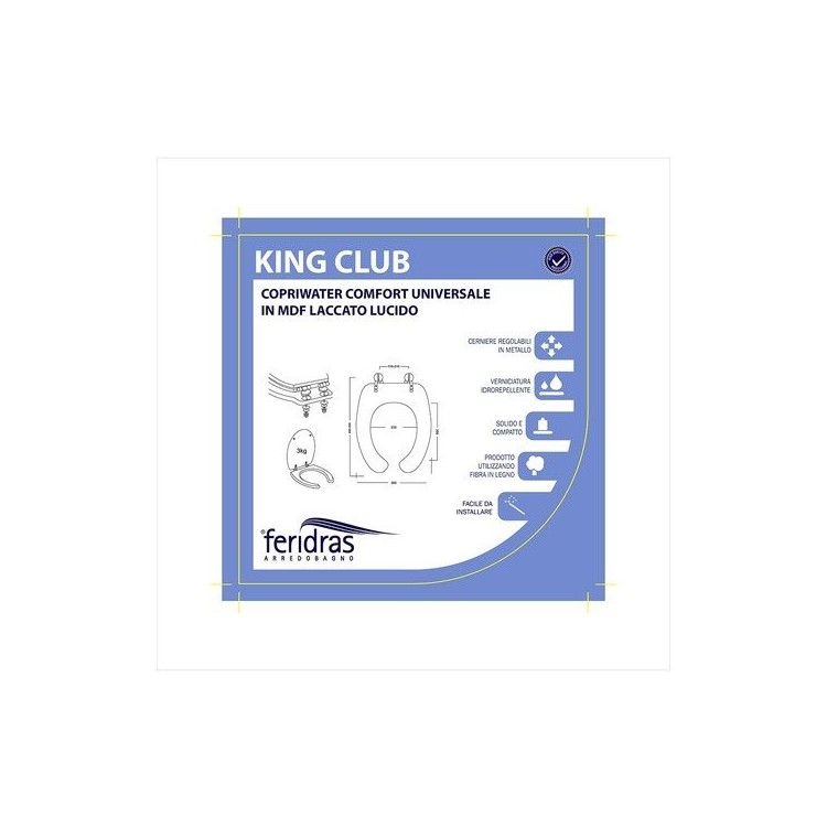 Copriwater Comfort Universale in MDF Laccato Lucido