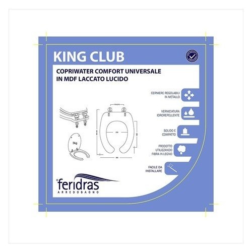 Copriwater Comfort Universale in MDF Laccato Lucido