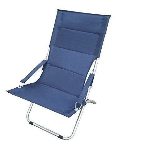 SDRAIO SEDIA SPIAGGINA PIEGHEVOLE ACCIAIO MARE SPIAGGIA PISCINA CAMPEGGIO BLU