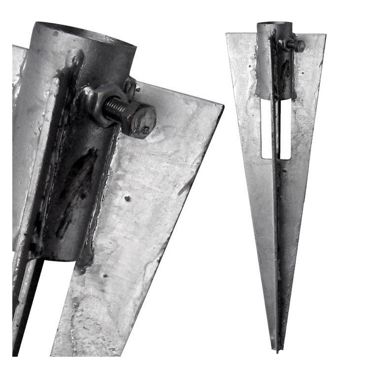 PUNTALE DI FISSAGGIO A TERRA PER PALOd.34mm RETE PANNELLO ELETTROSALDATO