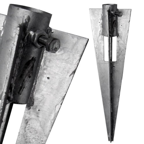 PUNTALE DI FISSAGGIO A TERRA PER PALOd.34mm RETE PANNELLO ELETTROSALDATO
