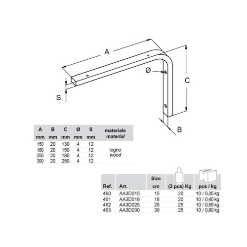 REGGIMENSOLA ELLE LEGNO 18 CM