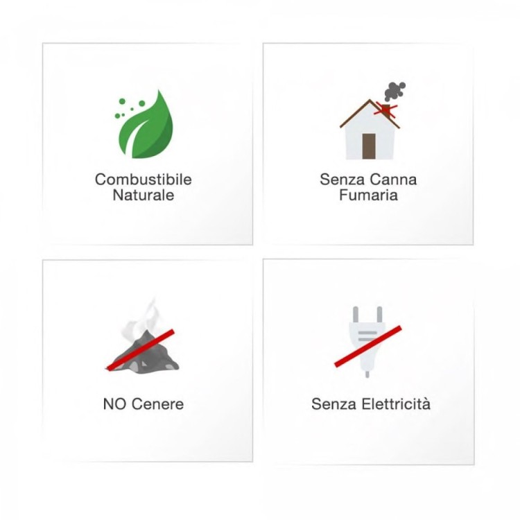 Stufa a Bioetanolo Ventilata 3kW Fiammetta Junior Bordeaux