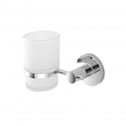 PORTA SPAZZOLINO CROMO/VETRO SATINATO SERIE SPRINT