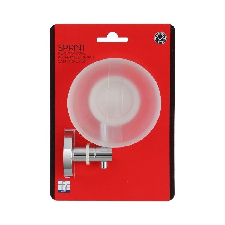 PORTA SAPONE CROMO/VETRO SATINATO SERIE SPRINT