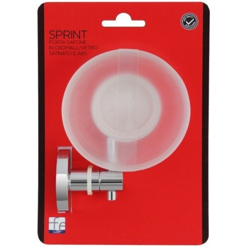 PORTA SAPONE CROMO/VETRO SATINATO SERIE SPRINT