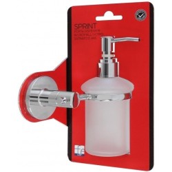 PORTA DISPENSER CROMO/VETRO SATINATO SERIE SPRINT 2