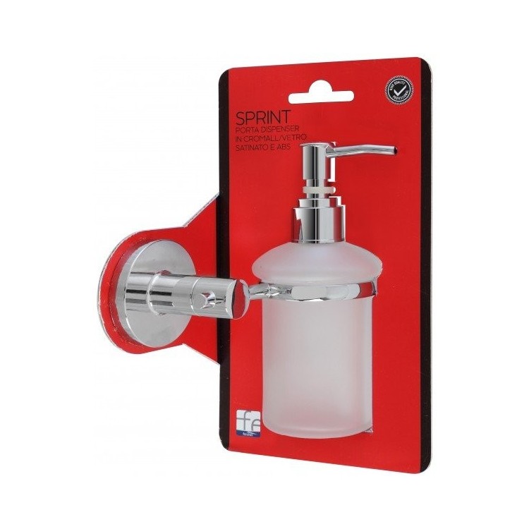 PORTA DISPENSER CROMO/VETRO SATINATO SERIE SPRINT