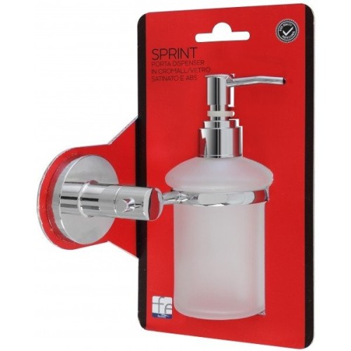 PORTA DISPENSER CROMO/VETRO SATINATO SERIE SPRINT