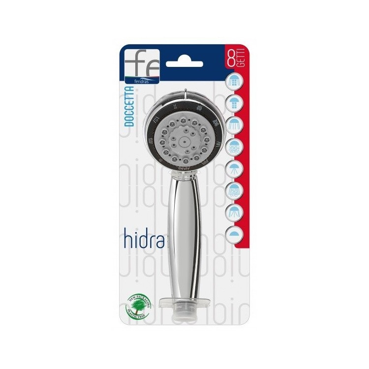 SOFFIONE DOCCIA CROMO 8 FUNZIONI 017024